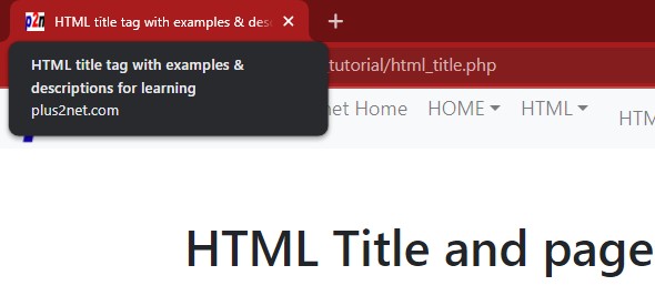 Title displayed on a Tab