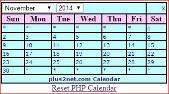 PHP Calendar Script