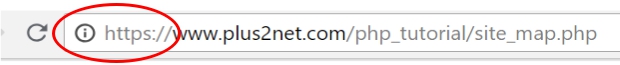 Address bar before changing links to https