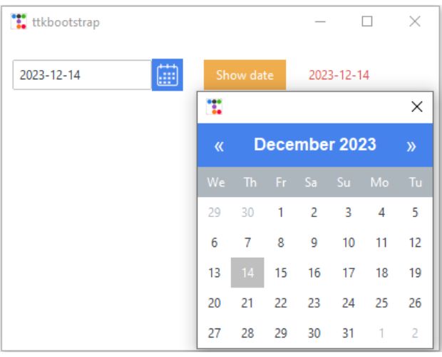 Ttkbootstrap DateEntry get selected date