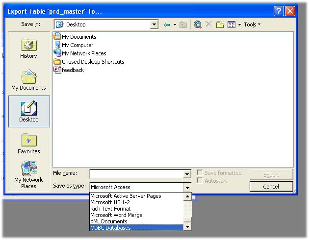 odbc database