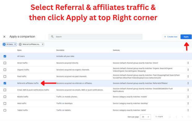 Adding comparision to traffic