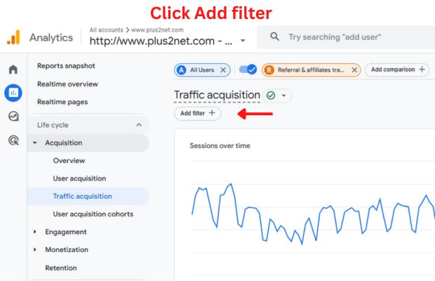 Add filter in GA4