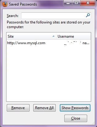 Saved Passwords in FireFox