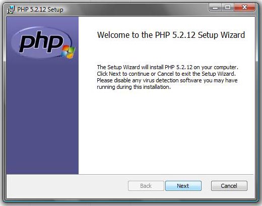 PHP installation setup wizard