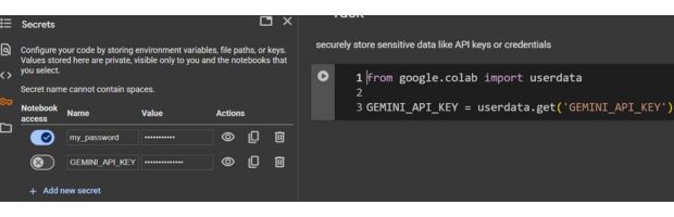 Adding secret keys or credentials