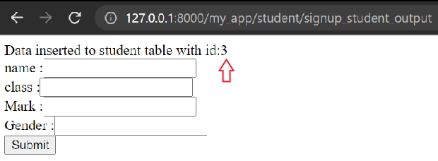 autoincrement id of the inserted row