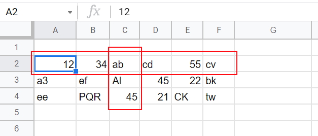 Getting rows and columns as list from google sheet