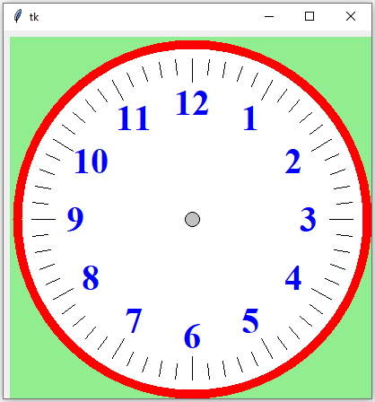 segments with hour numbers in Dial of Analog Clock