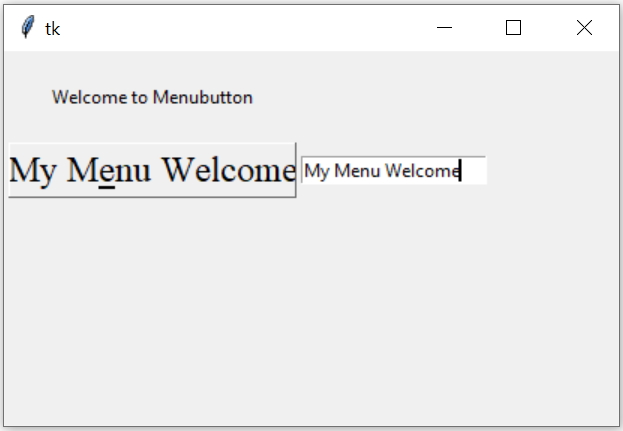 textvariable option of Menubutton