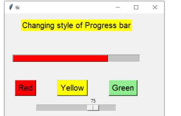 Updating colour of Progress bar 