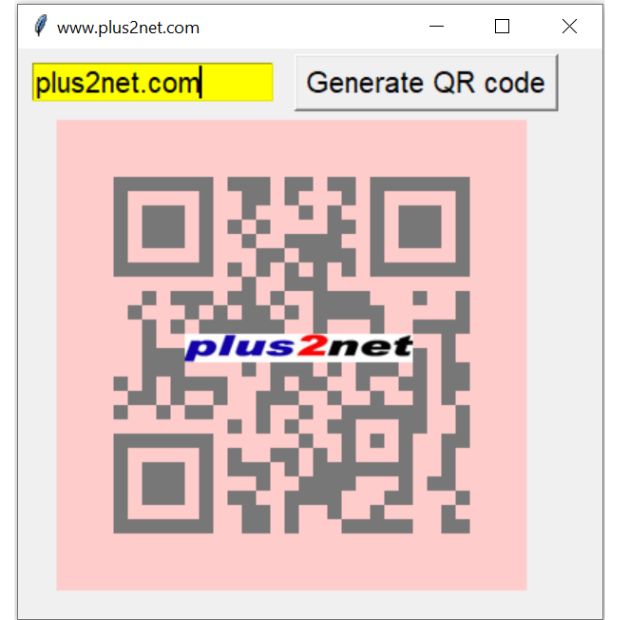 Generating QR code with Logo in Tkinter window