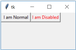 Disabledforeground of a button