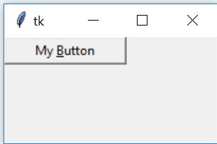 Underline char in a button