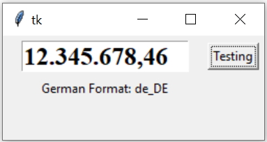 German Format of number