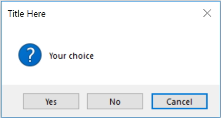 Message box button option