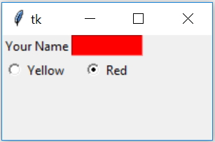 Background color change by configure