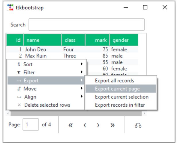 Exporting records in Tableview