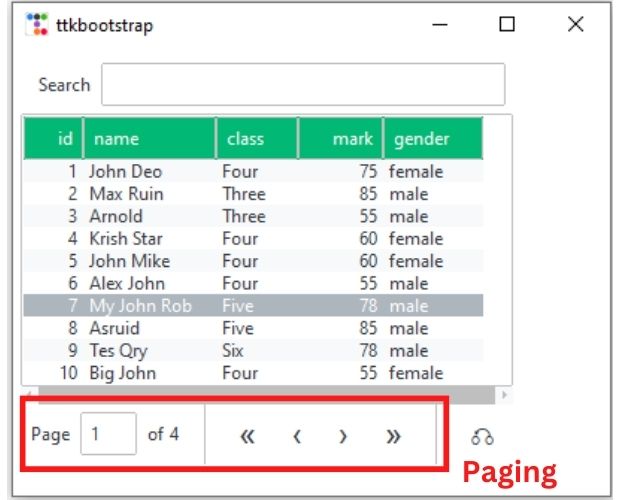 ttkboostrap tableview with paging 